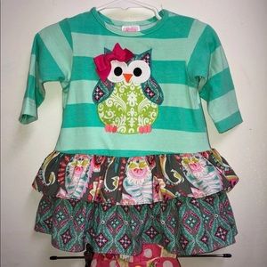 Ricrac and ruffles 3-6 months dress gud